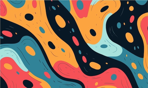 抽象多彩涂鸦花纹