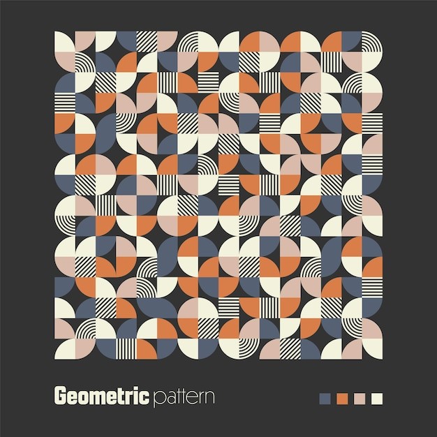 现代几何图形色块花纹