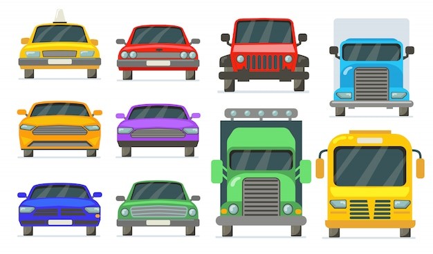 卡车汽车正视图