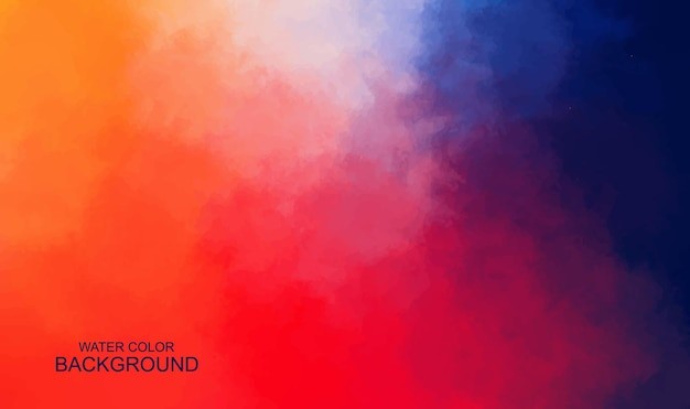 水彩蓝色红色背景
