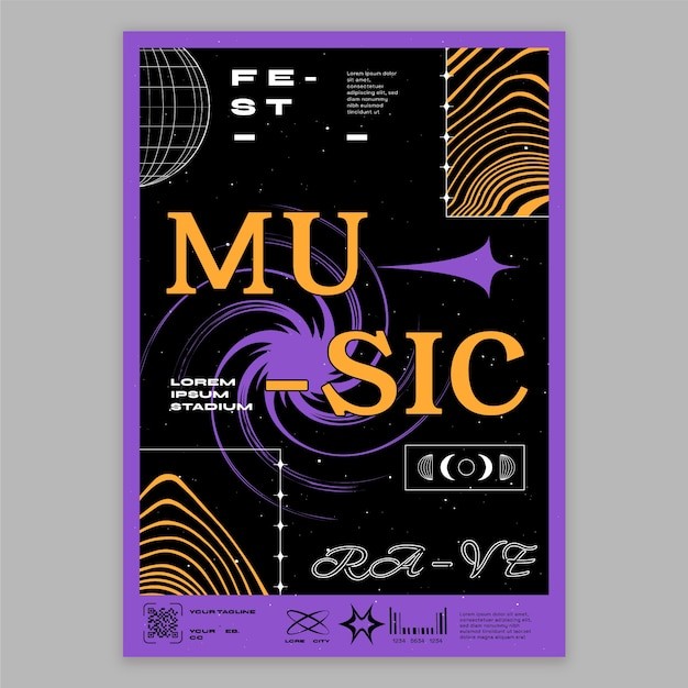 野蛮主义音乐海报模板