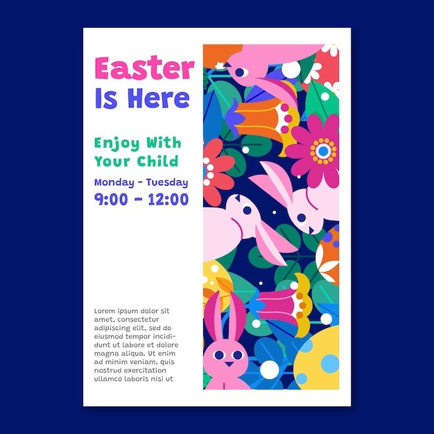 复活节假日竖版海报模板