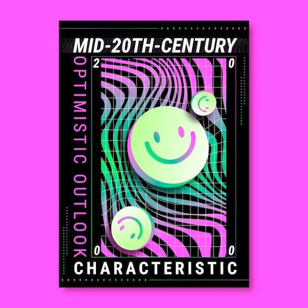 渐变酸性风格海报模板