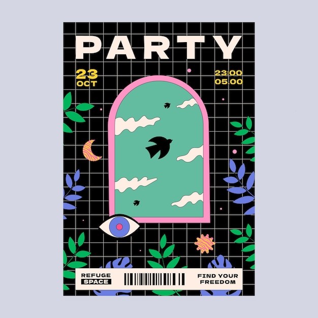 70年代风格派对活动海报模板