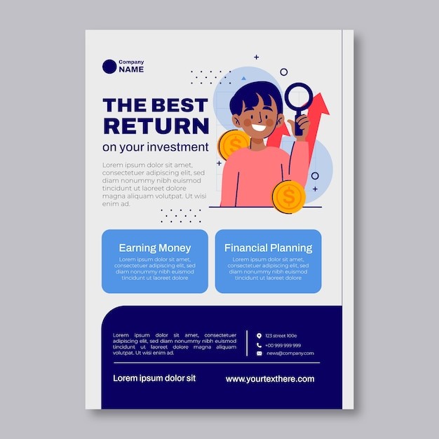手绘投资海报模板