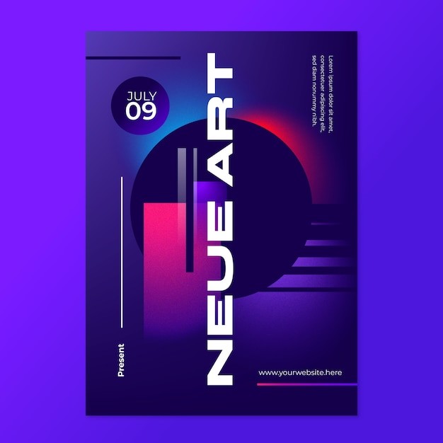 渐变颗粒状竖版海报模板