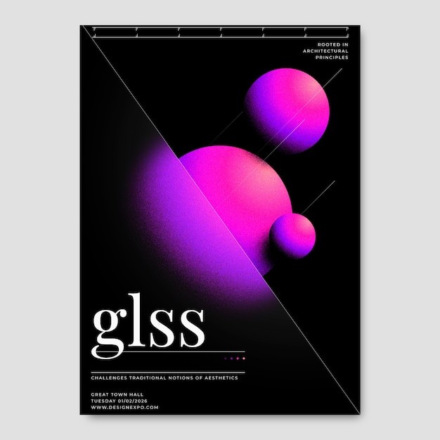 渐变颗粒状竖版海报模板