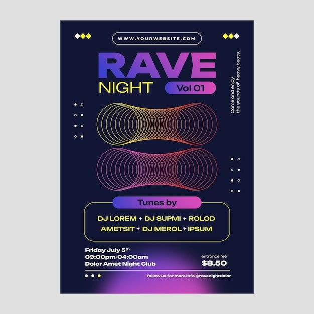 渐变酸性风格竖版海报模板