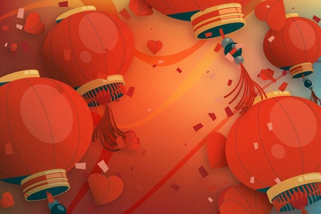 中国风喜庆灯笼背景