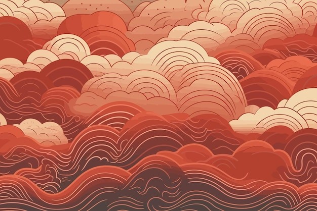 中国风中式抽象波浪背景