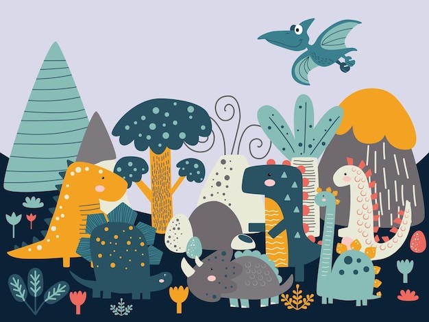 一套可爱的小型恐龙蛋化石火山儿童考古恐龙古生物学