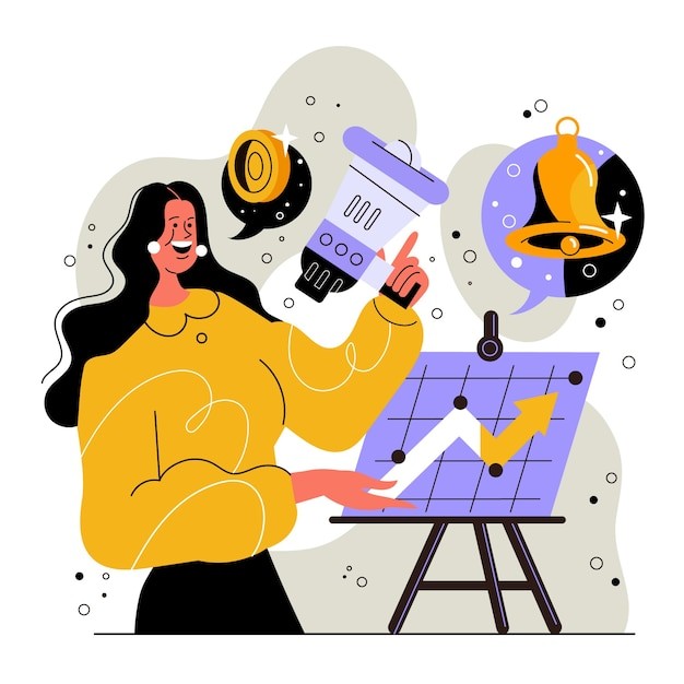 投资和商业机会插画