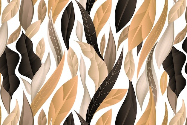 渐变金色黑色树叶花纹