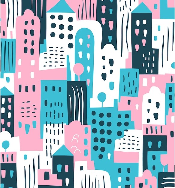 抽象建筑无缝花纹