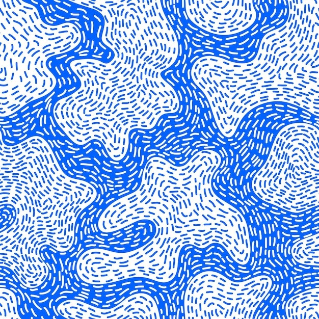 蓝色线段抽象无缝花纹