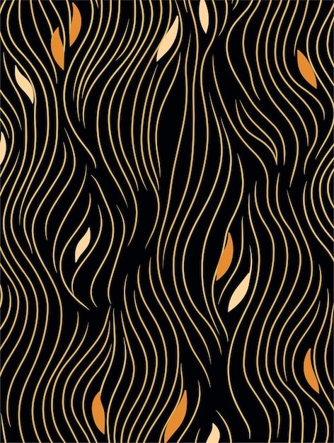 抽象线条金色花纹