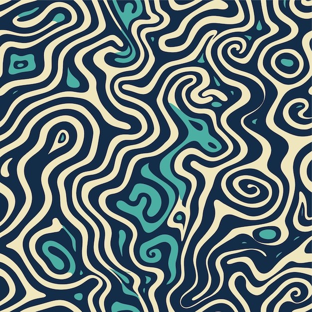 波纹线条抽象无缝花纹