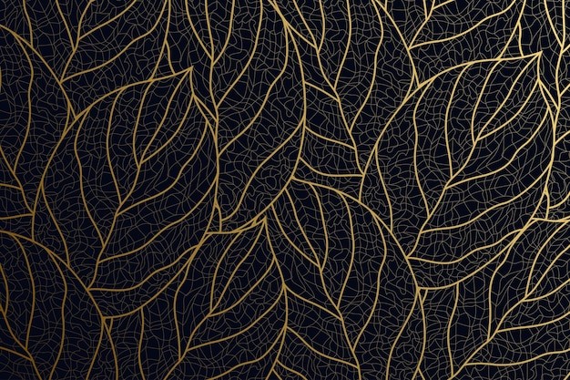 金色叶子树叶花纹