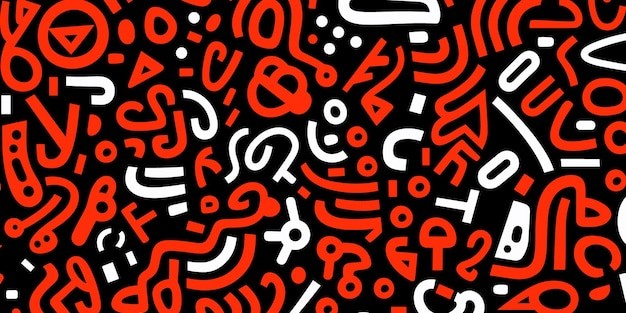 抽象线条涂鸦花纹