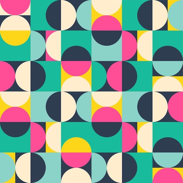 现代抽象几何图形色块无缝花纹