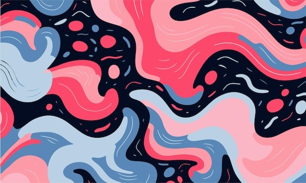 抽象涂鸦风格多彩艺术花纹