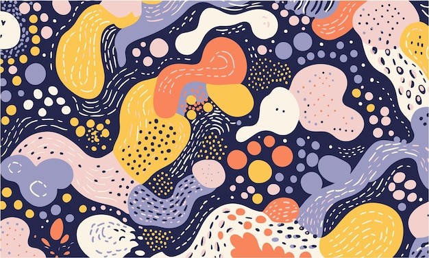 抽象涂鸦风格多彩艺术花纹