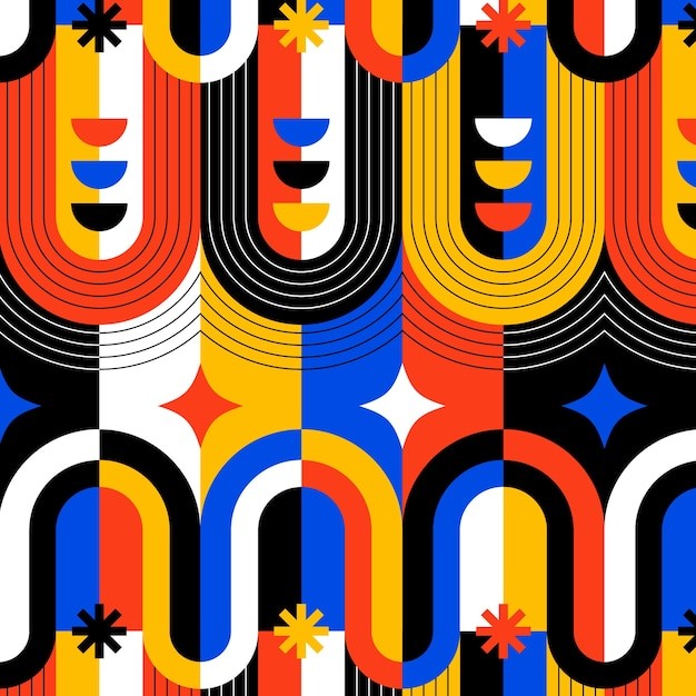 抽象几何多彩现代花纹