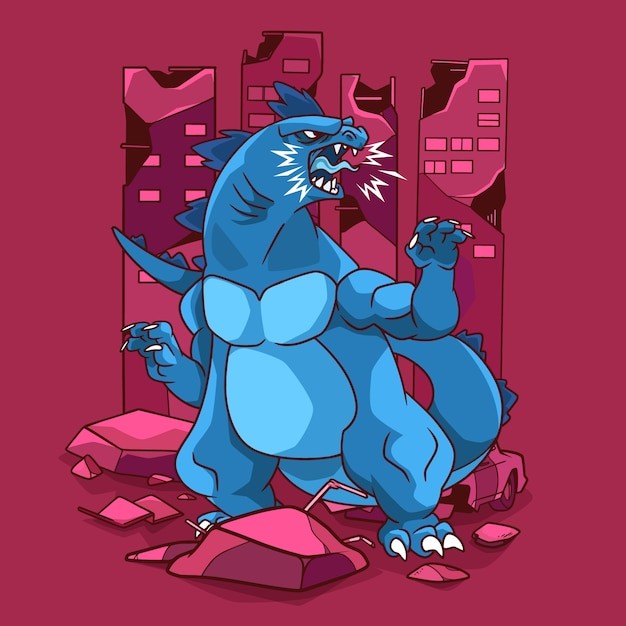 卡通风格怪兽插画