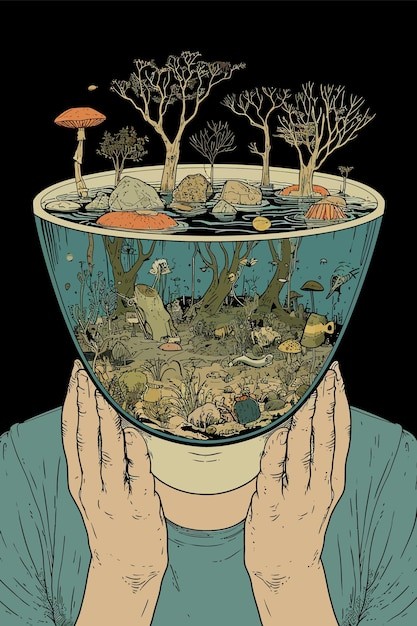 女性思维的心灵探索图形设计T恤印花思想创意插画