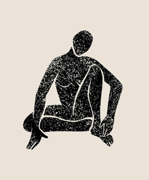 时尚抽象女性人物现代艺术装饰插画壁画