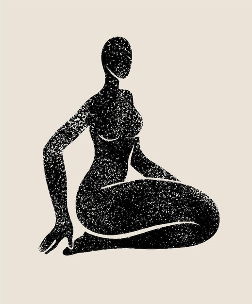 时尚抽象女性人物现代艺术装饰插画壁画