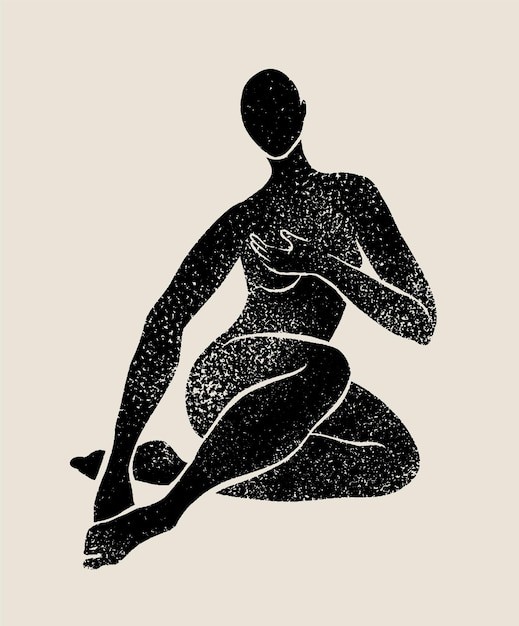 时尚抽象女性人物现代艺术装饰插画壁画