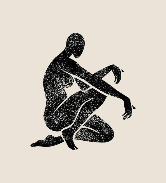 时尚抽象女性人物现代艺术装饰插画壁画