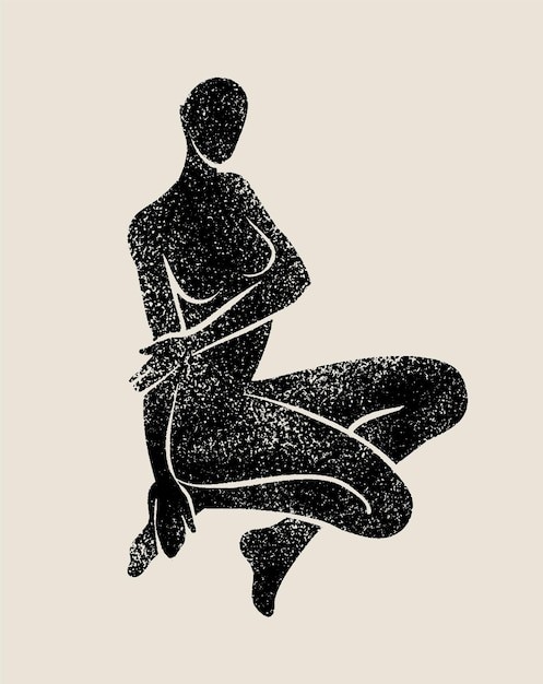 时尚抽象女性人物现代艺术装饰插画壁画