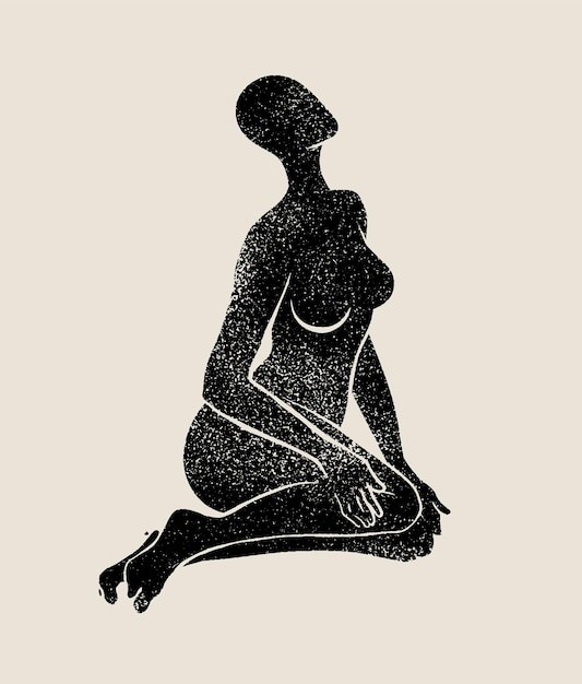 时尚抽象女性人物现代艺术装饰插画壁画