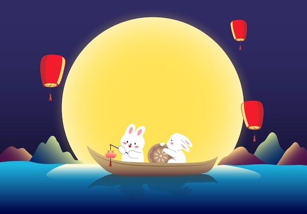 中秋节插画背景模板