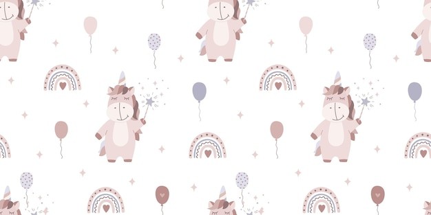 可爱独角兽花纹