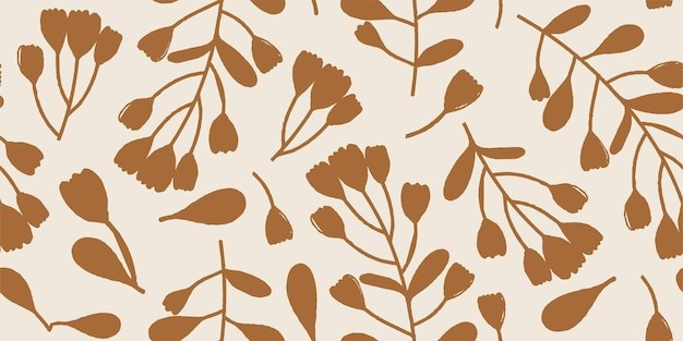 简约植物叶子花苞花纹