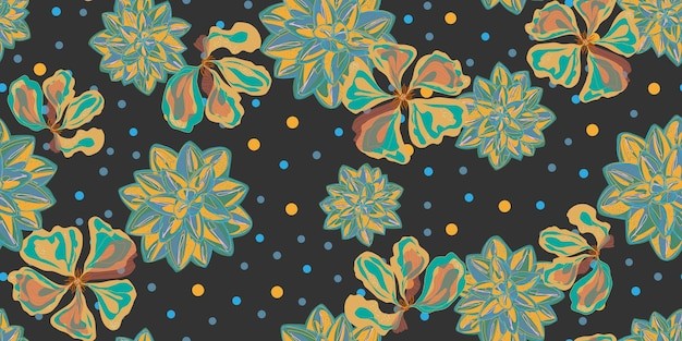 手绘植物树叶花纹