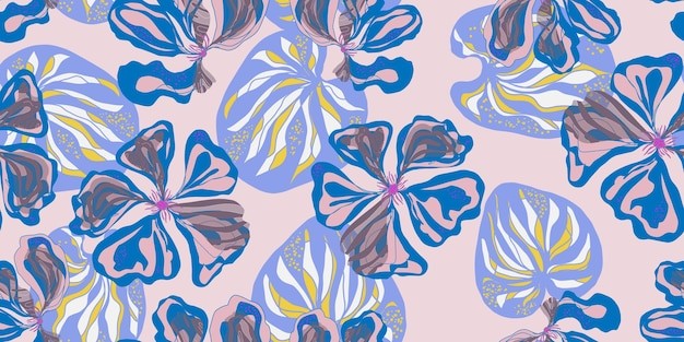 手绘植物树叶花纹