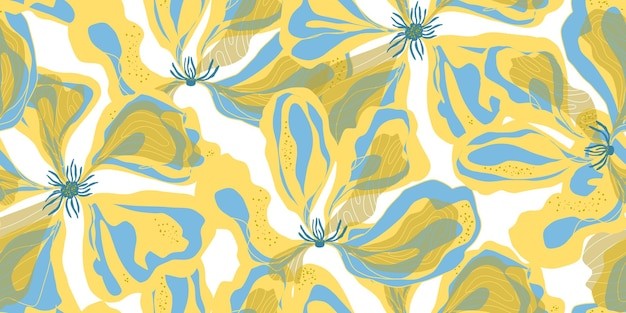 手绘植物树叶花纹