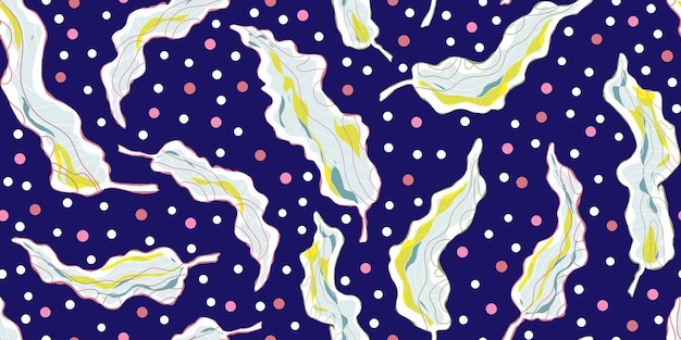 手绘植物树叶花纹