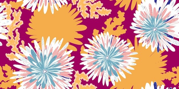 手绘植物花朵花纹