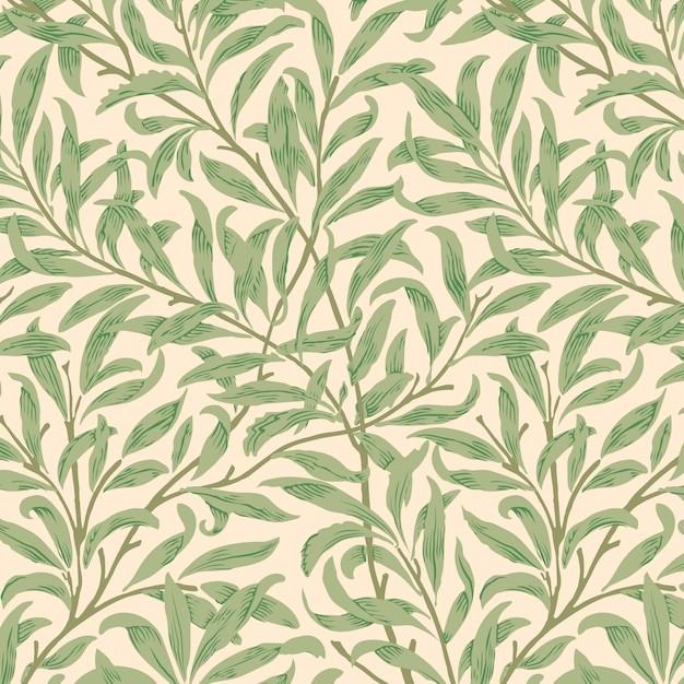 威廉莫里斯植物枝叶树叶花纹