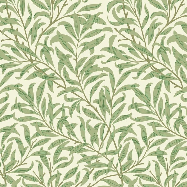 威廉莫里斯植物枝叶树叶花纹