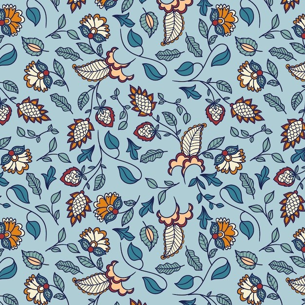 波斯地毯图案植物枝叶花纹