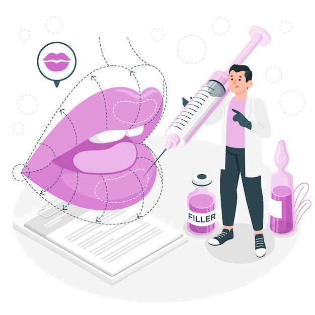 美容医美丰唇概念插画插图