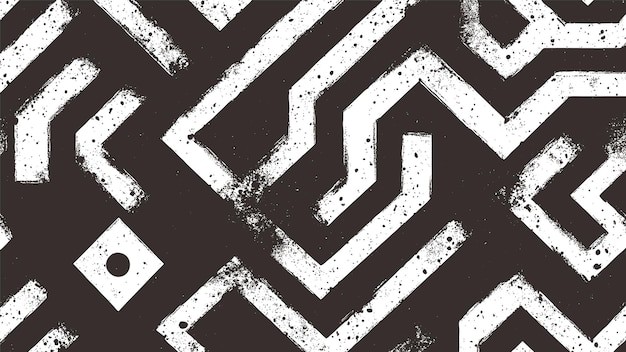 抽象迷宫阿兹特克艺术风格纹理底纹背景