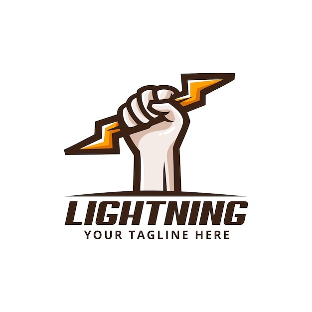 拳头闪电手势标志logo