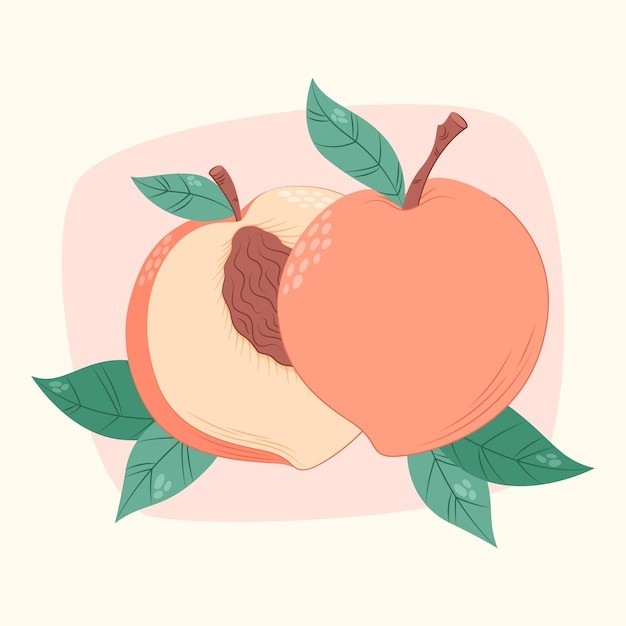 桃子水蜜桃插画元素